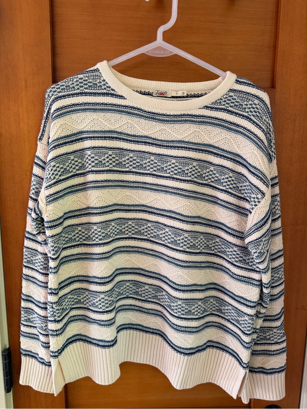 Faherty Women’s High Tide Sweater In Bristol Bay Size S EUC Coastal Grandma